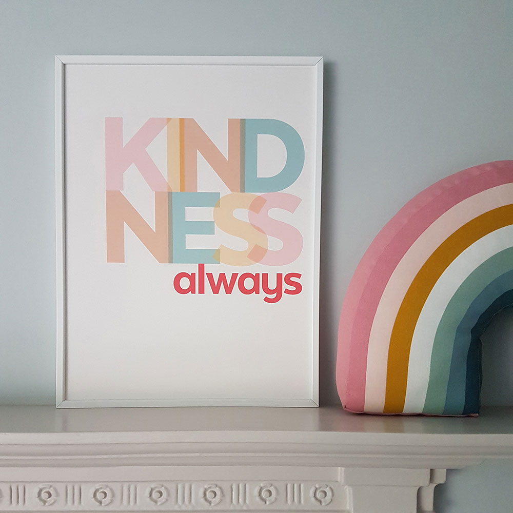 Fearless Flamingo Kindness rainbow poster