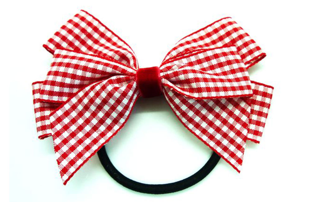 Rainbow & Ginger London red and white hair bow