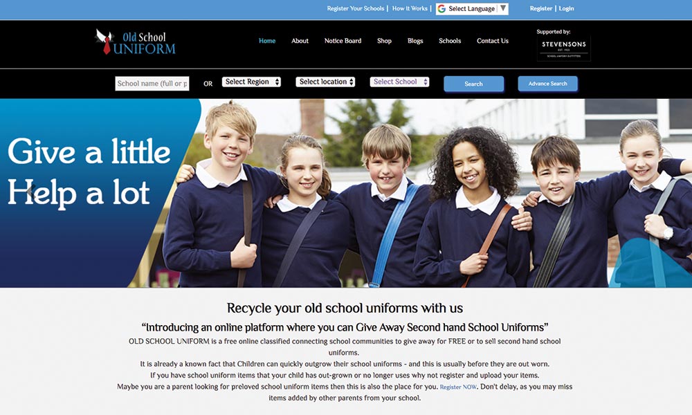 Old School Uniform website image