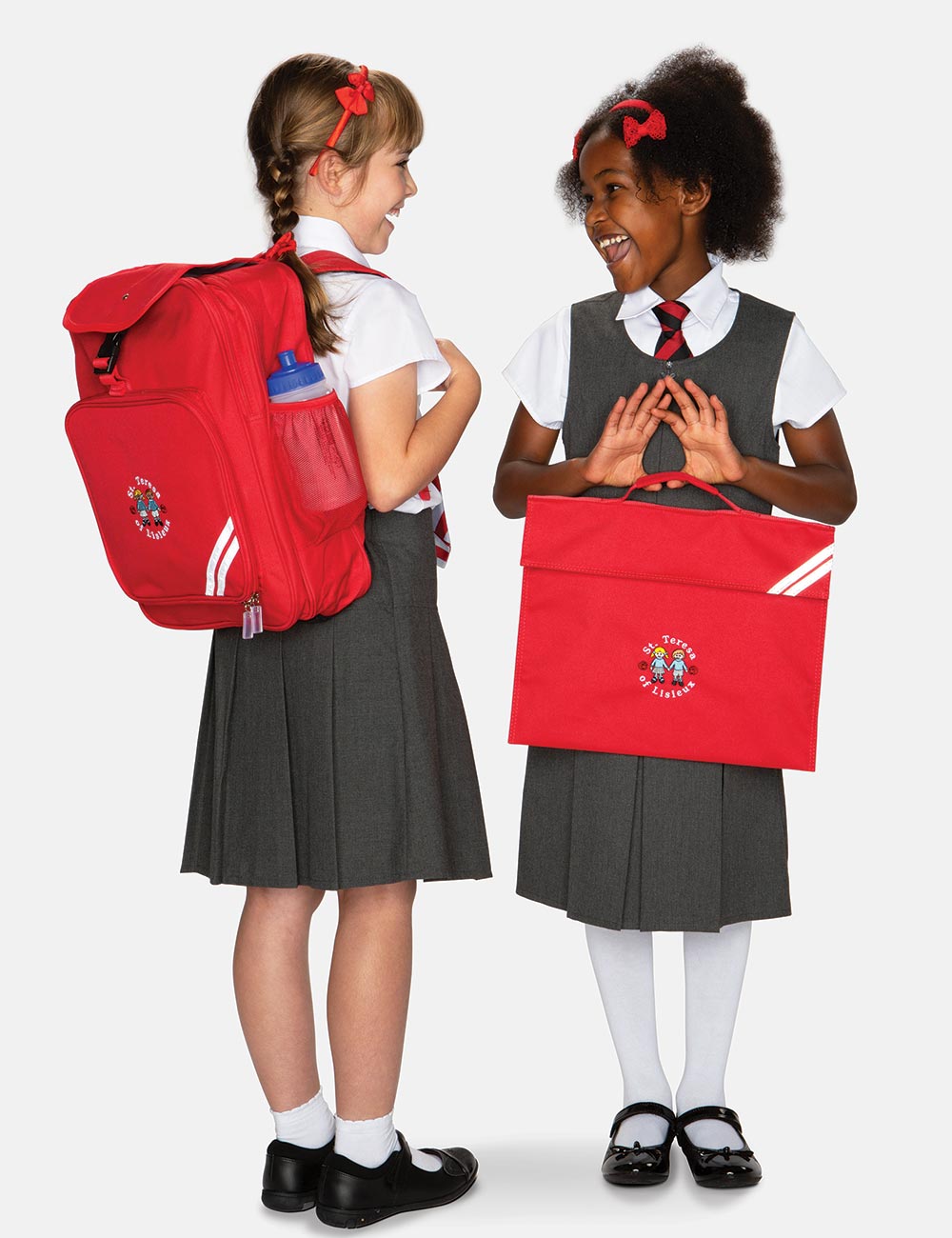 William Turn 2 young school girls with red bags