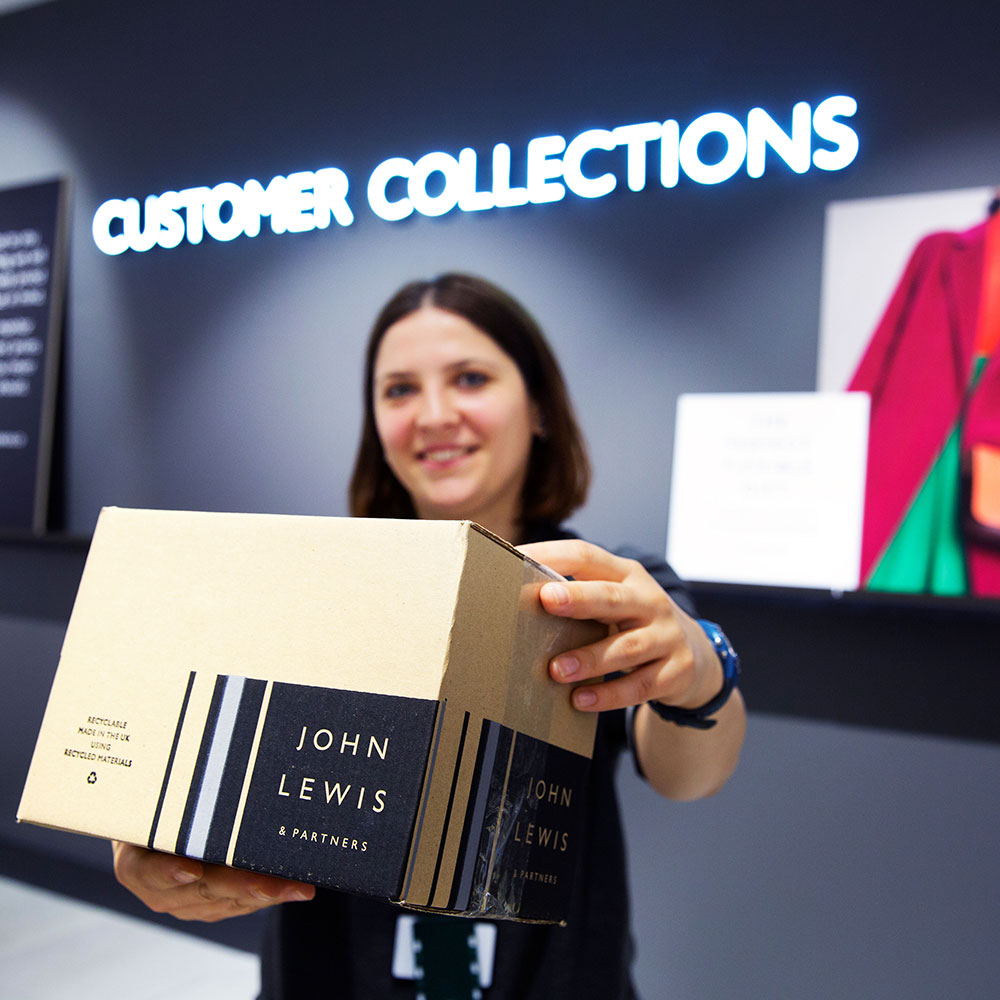 John Lewis Click & Collect woman in store