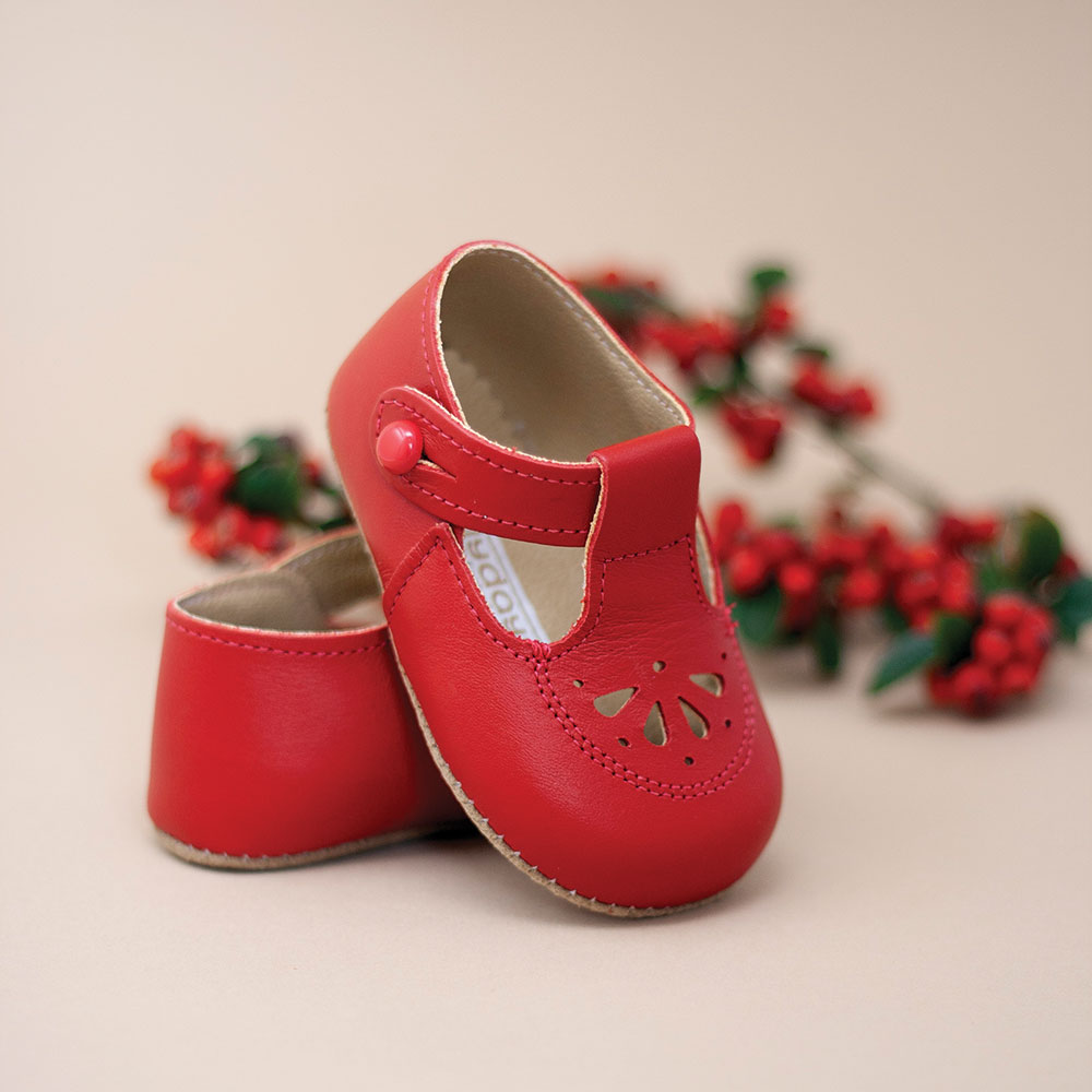 Bright red Early Days childrens shoes