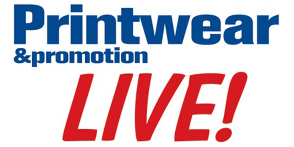 Printwear & Promotion LIVE! red and blue logo