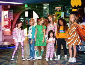 Line up of kids wearing Jelly Alligator clothing