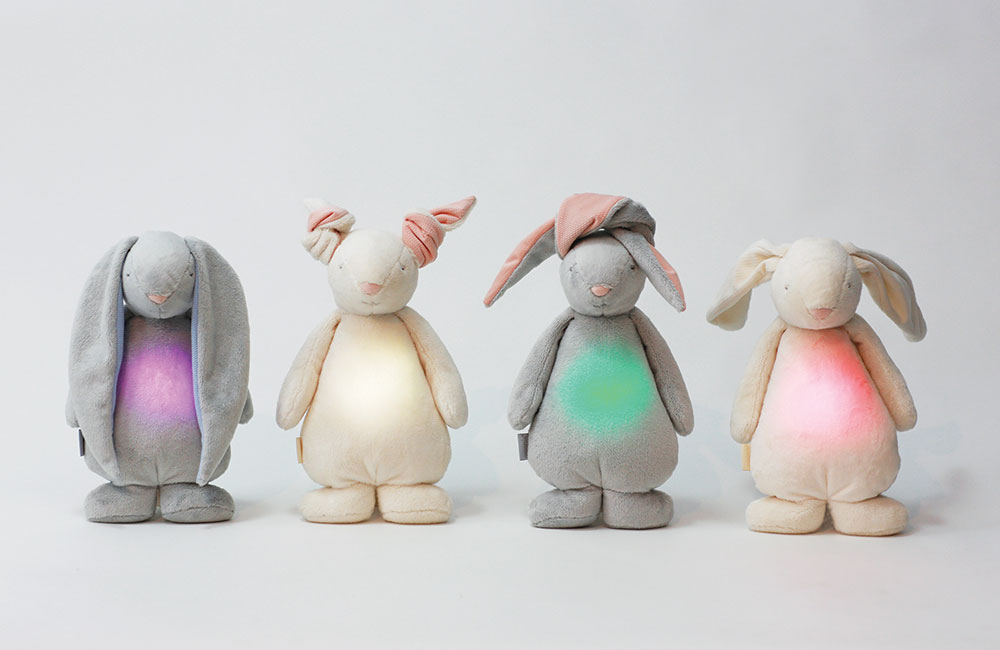 Four grey childrens bunny lights