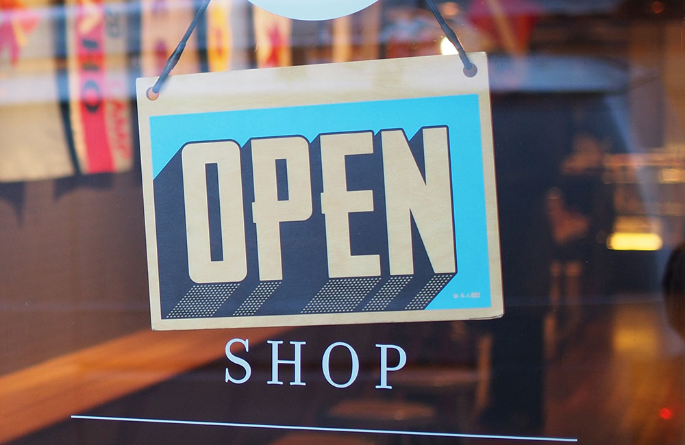 Shop open door sign