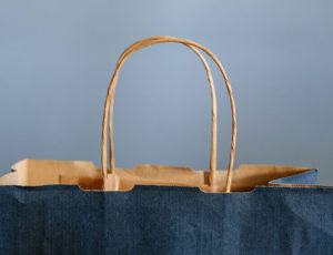 Blue paper carrier bag