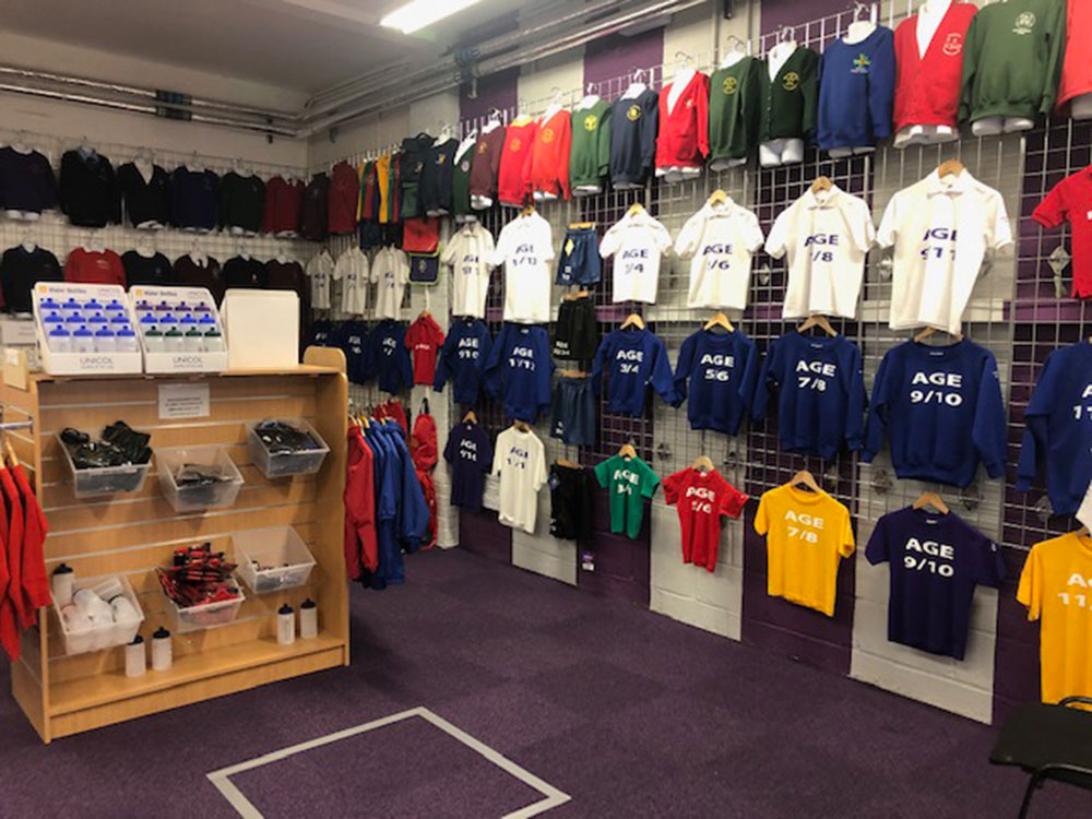 Total Clothing schoolwear store interior