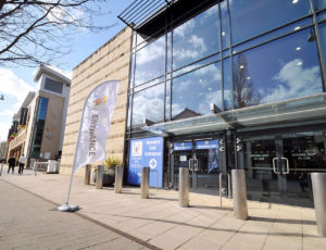 Glass entrance to the Harrogate Nursery Fair