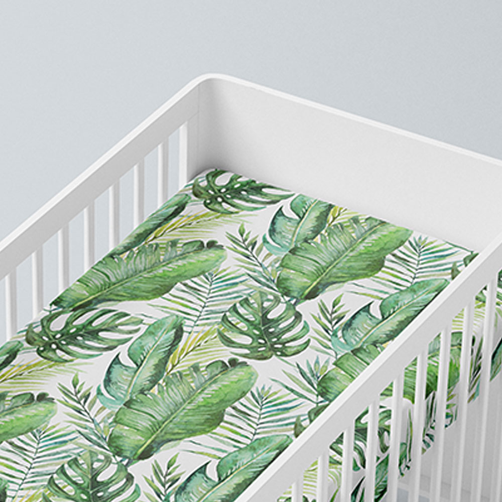 Mama Shack cot and foliage print cover