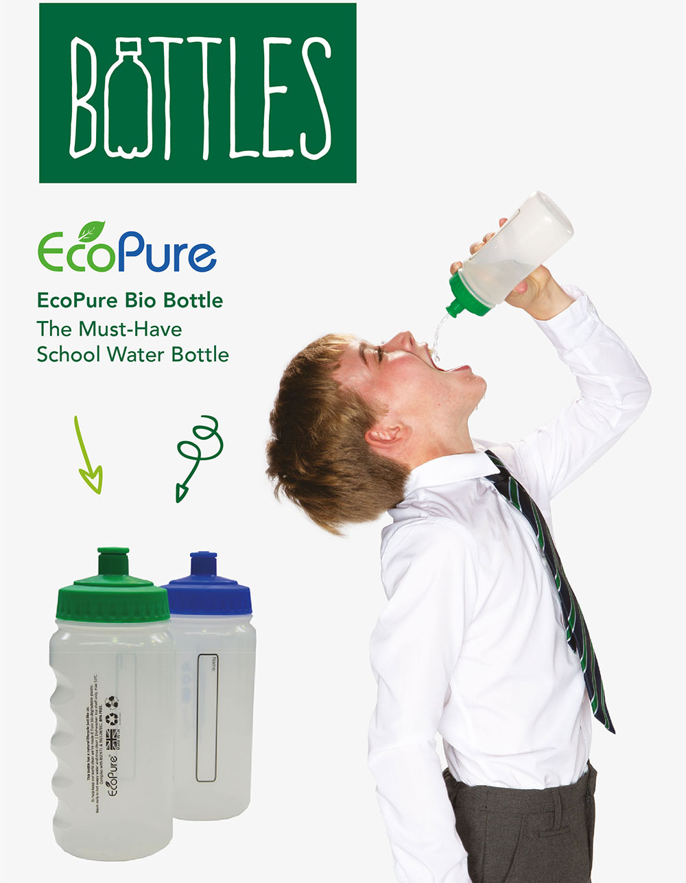 Boy drinking from William Turner Eco Water bottle