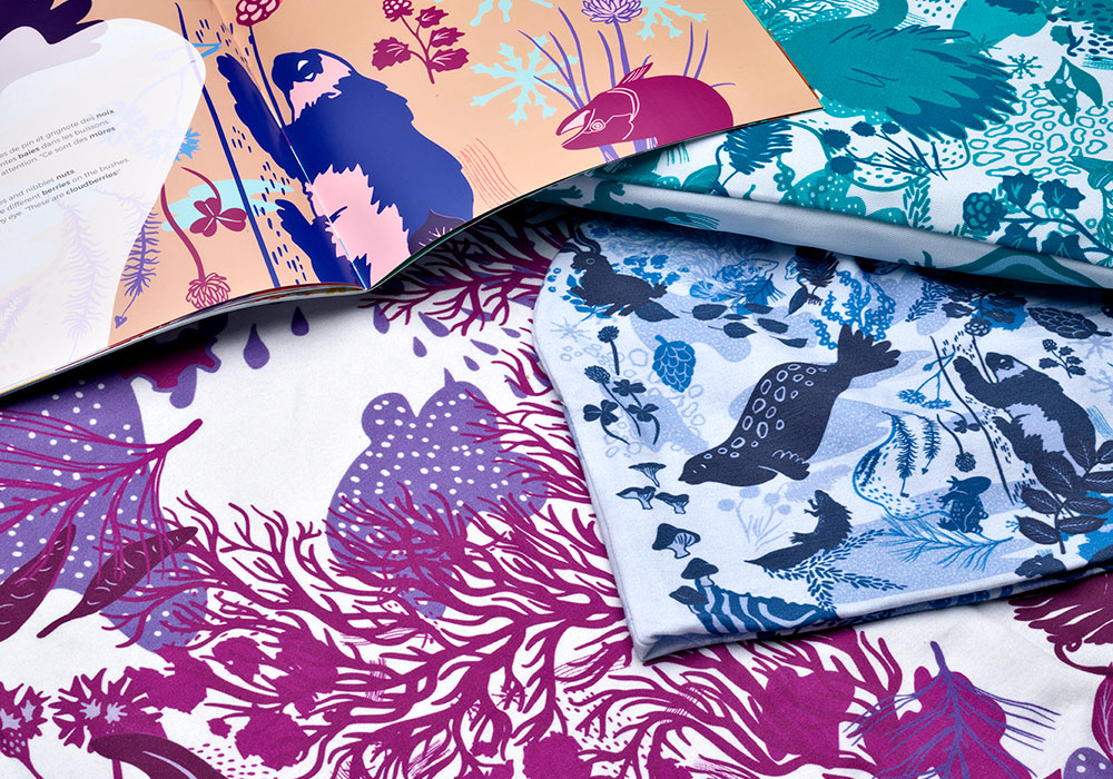 Colourful printed fabrics