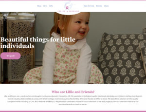 Lillie and Friends website screen shot of young girl