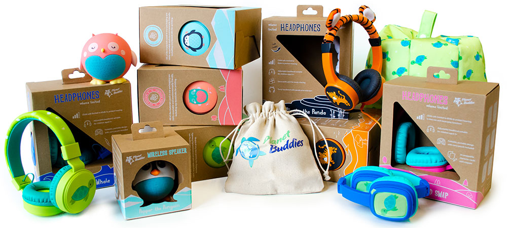 Collection of colourful Planet Buddies child-friendly accessories
