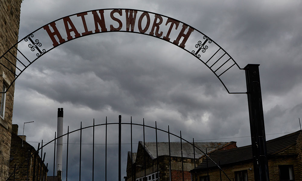 Hainsworth metal mill sign arch