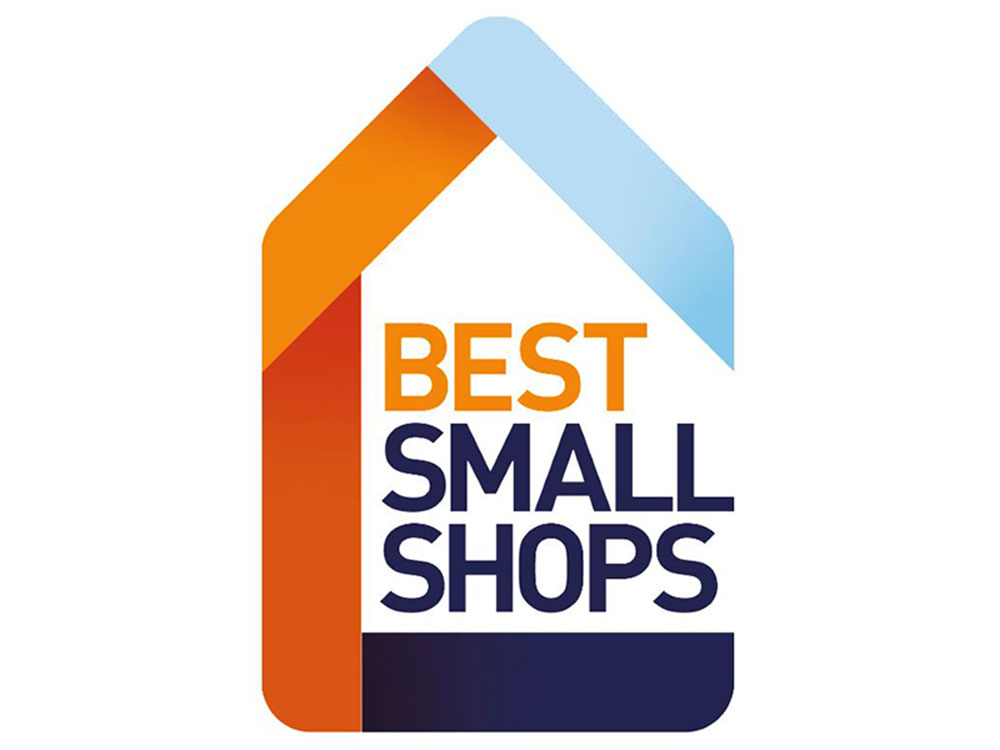 Best Small Shops orange and blue logo