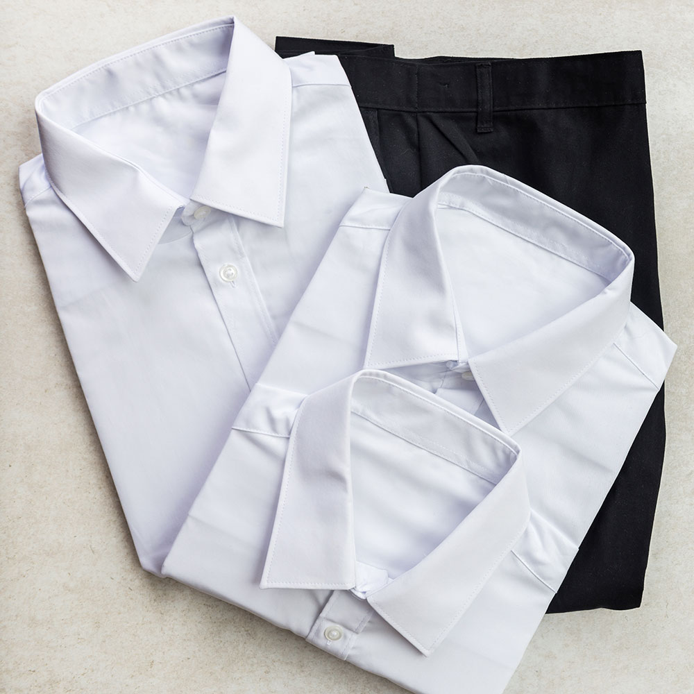 white Folded school shirts