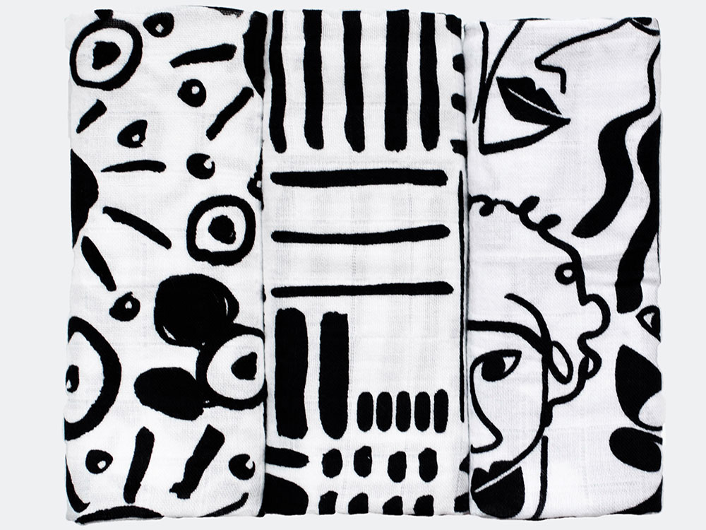 Organic mono print muslin blanket