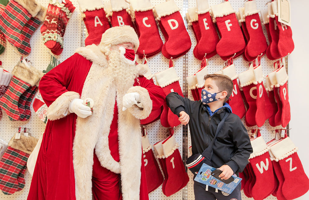 Santa and young boy