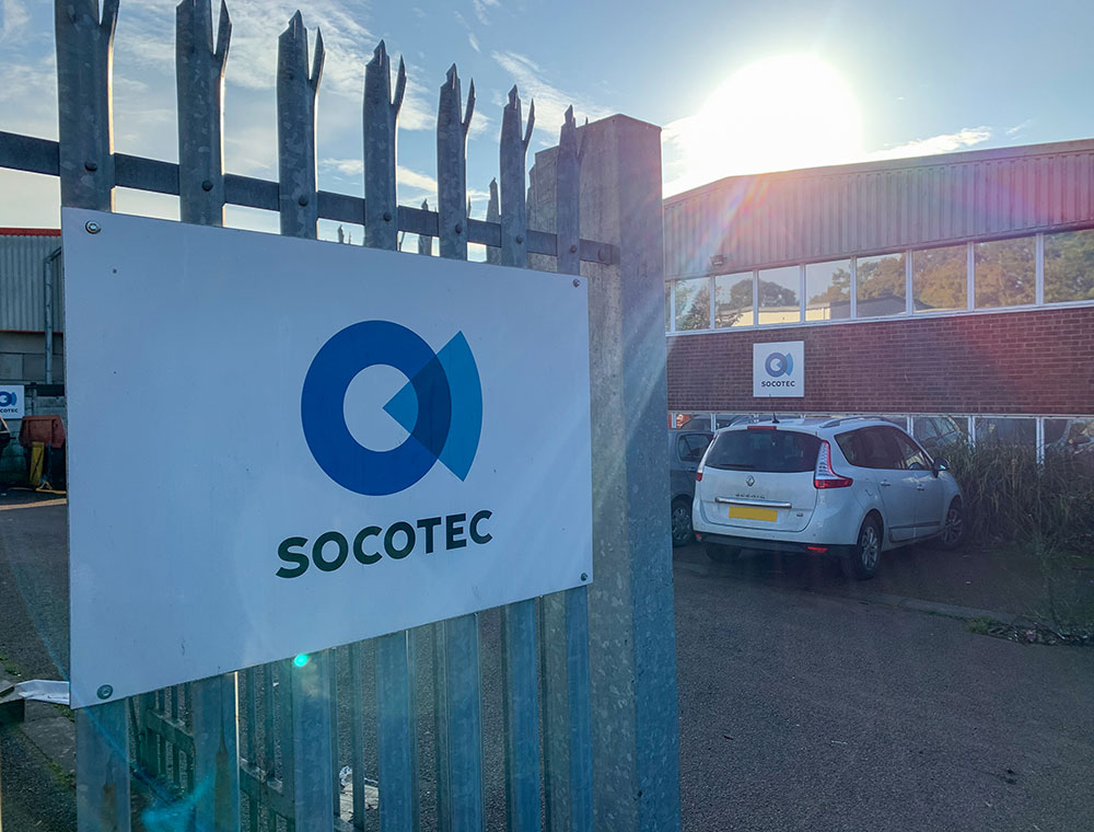 Blue Scotec sign