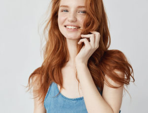 Teenage girl with ginger hair