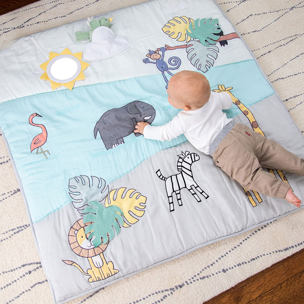 Baby on aden & Anain play mat with jungle pattern