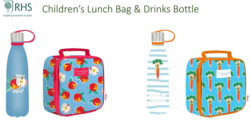 Dexam Water bottle and lunch box with Carrot and apple design