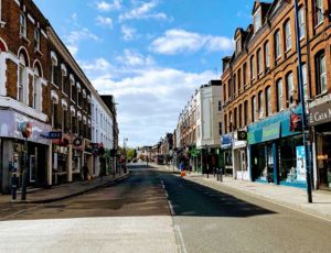 An empty shopping high street - business rates