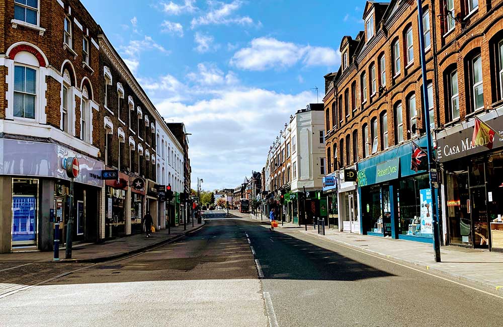 An empty shopping high street - business rates