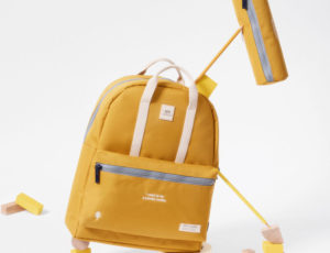 Yellow recycled backpack by Lefrik