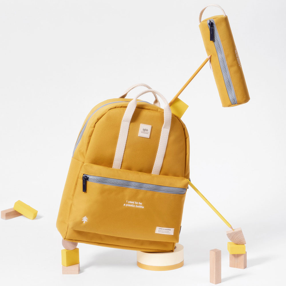 Yellow recycled backpack by Lefrik