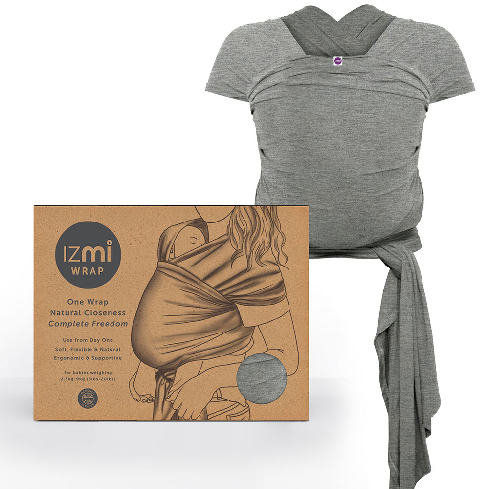 Grey Izmi wrap and cardboard packaging