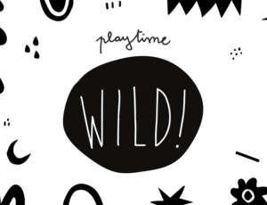 Playtime Mono Banner with WILD text in black dot