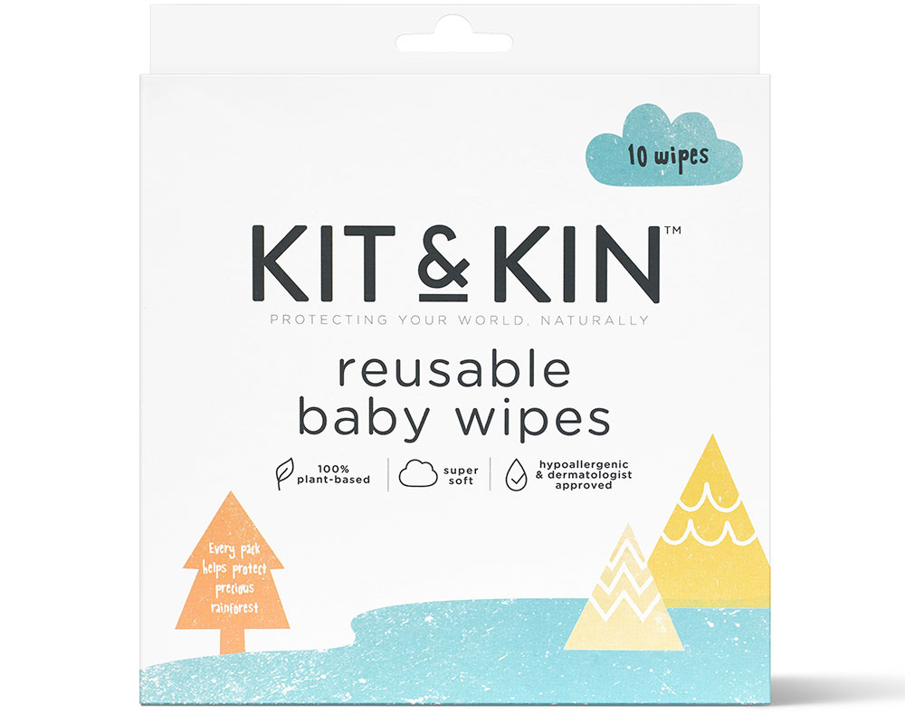 Packaging for Kit & Kin reusable baby wipes