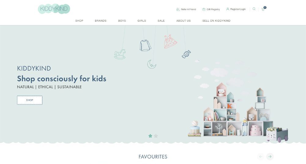 KiddyKind website homepage