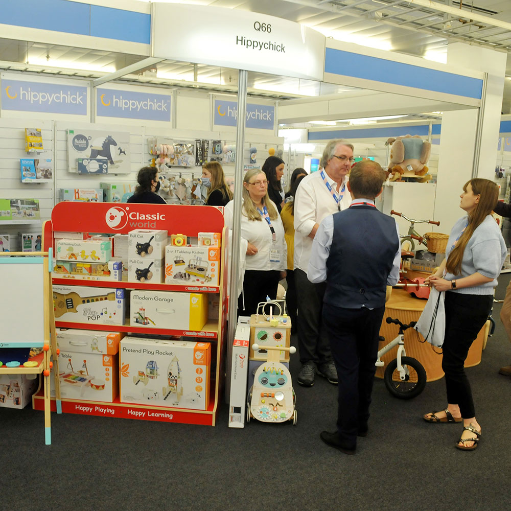 Exhibitors stoo on stands at the Nursery Fair