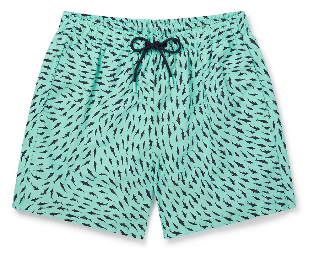 Boardies turquoise school of sharks swim shorts