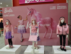 Barbie mannequins on stand for BLE fashion catwalk