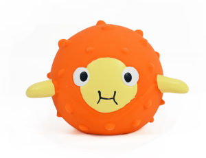 Orange floating pufferfish water toy
