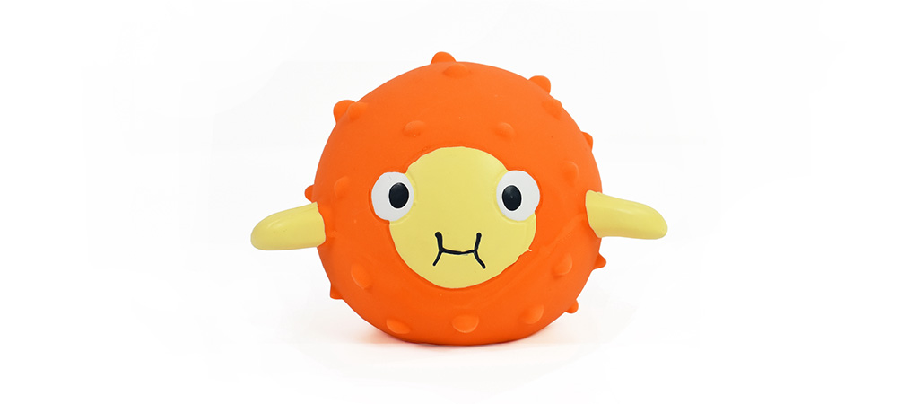 Orange floating pufferfish water toy