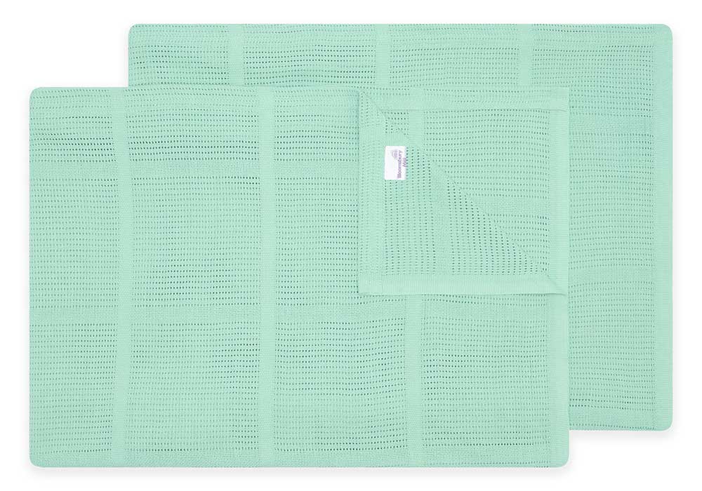 Bloomsbury Mill Mint Green Organic Cellular Blanket