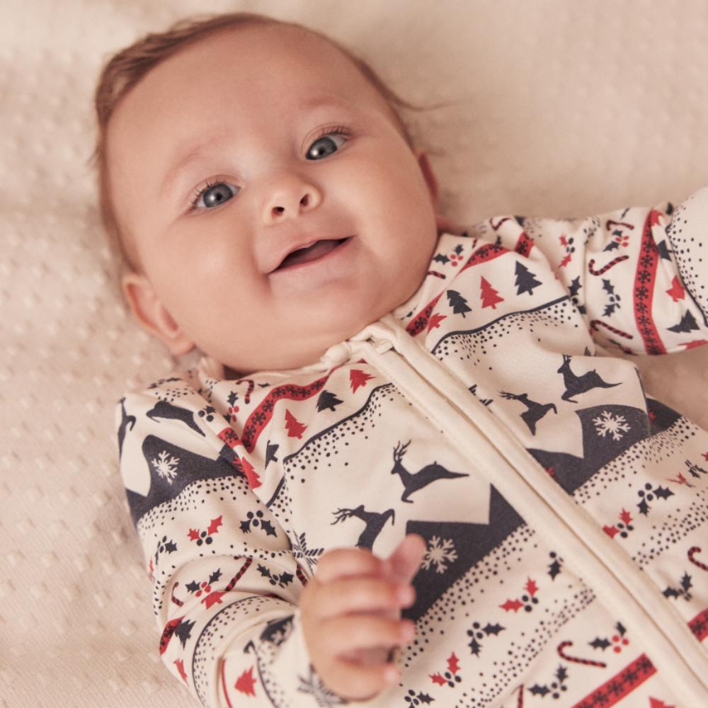 Baby wearing as festive babygro