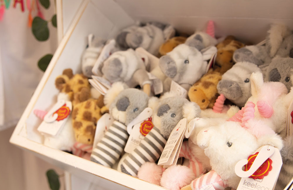 Display of children's soft toys 