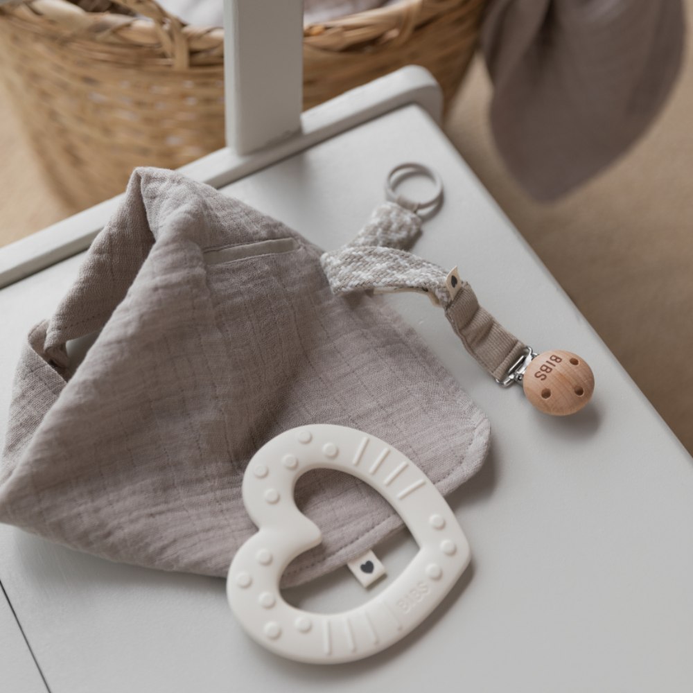 Baby gifts on a white table 