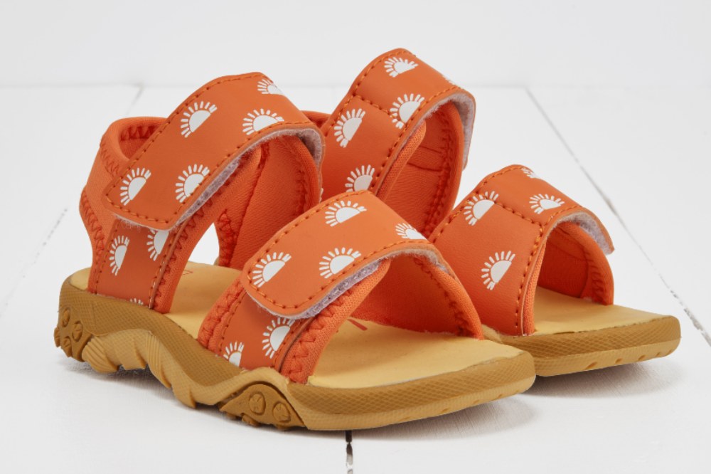 Orange colour-changing sandals for kids by Grass & Air 