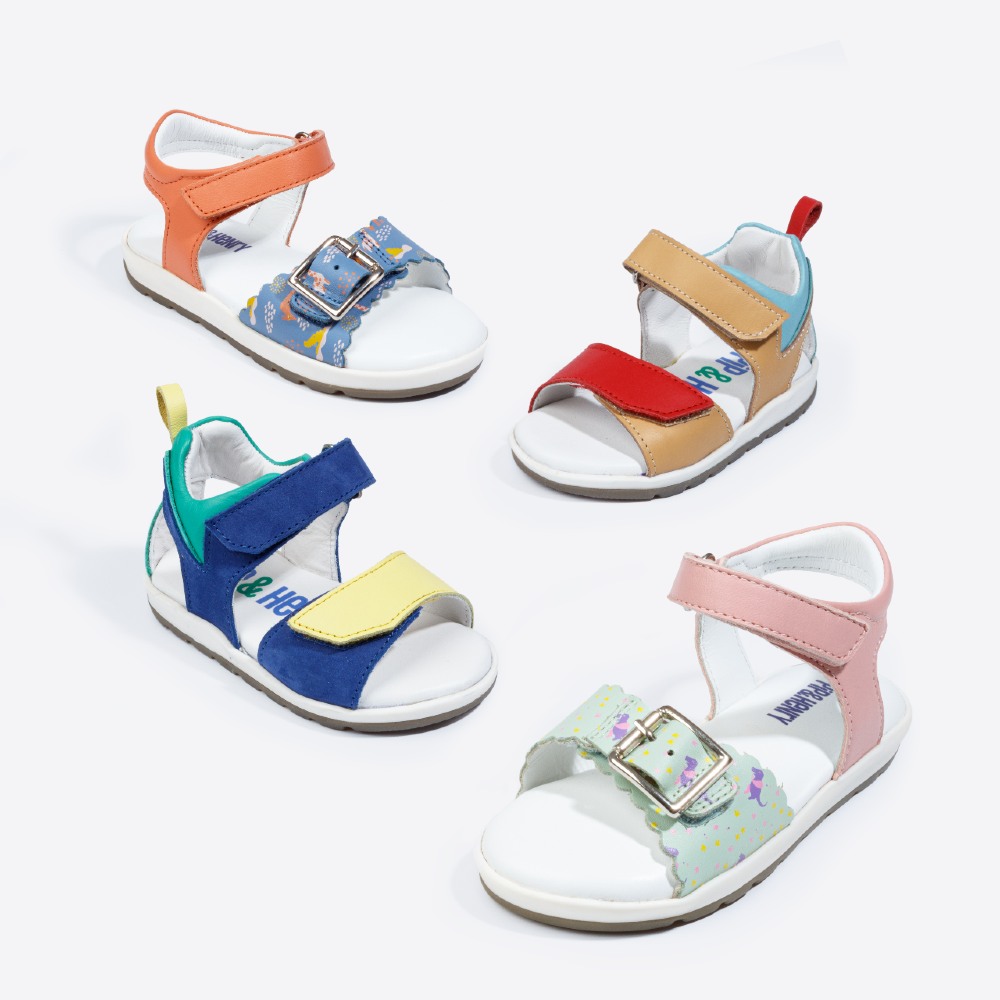 Summer sandals by sustainable children's footwear brand Pip & Henry 