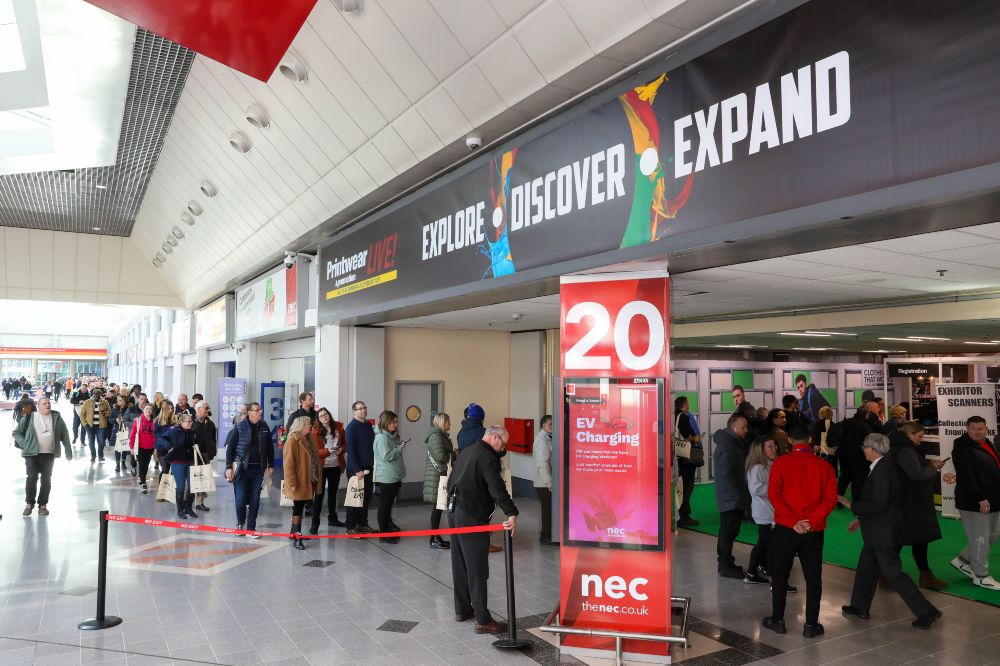 People queuing at the entrance of the P&P LIVE trade show at the NEC