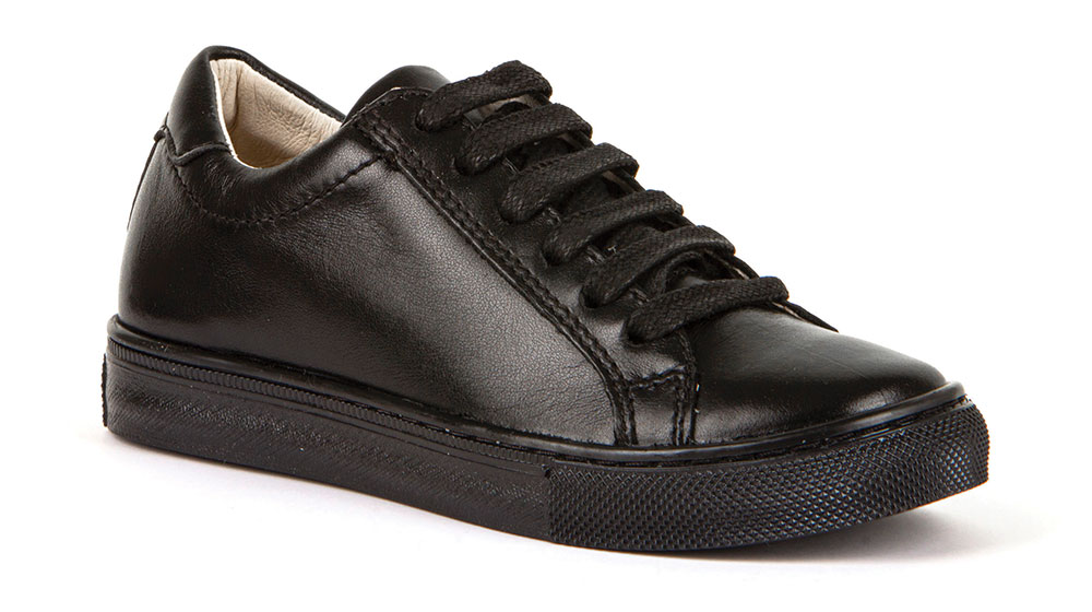 Boy's black school shoe with laces by Froddo 