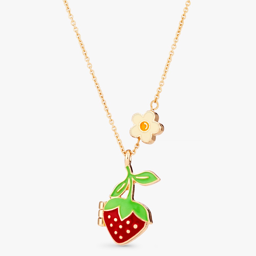 Children's necklace with a strawberry pendant 