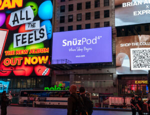 Snuz Billboard advert in Times Square